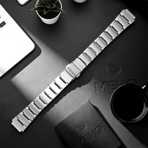 Bracelet de montre MEHO en acier inoxydable 22 mm avec boucle ardillon remplaçable, bracelet durable pour montre - Product Image 1