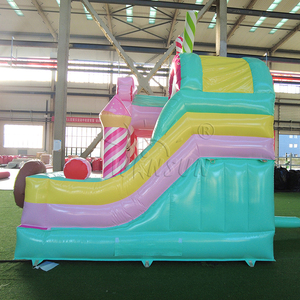 Château gonflable WINSUN sur le thème des bonbons avec toboggan et design en forme de beignet pour les fêtes d'enfants en plein air, location commerciale - Product Image 4