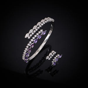 Parure de bijoux de luxe pour femme, collier et accessoires de mariée, zircon cubique AAA, style Dubaï classique et élégant, collection de charmes colorés - Product Image 5