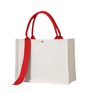 Customized <b>Thick</b> Cotton Canvas Women's Bag with Large Capacity Zipper Chain Decoration Manufacturer Direct Sales Shopping Bag - Product Image 2