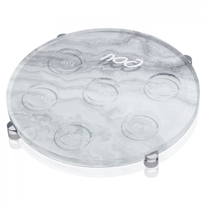 Hot Sale Passover Serving Tray Customized Acrylic Round Marble Plants with Customized Size & Logo - Product Image 3