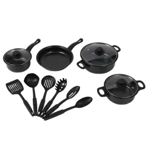 7pc Cookware Set Carbon Steel Cast iron Non -stick Sauce pan Fry pan milk pot cookware sets