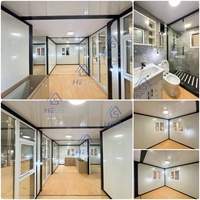 Maison conteneur préfabriquée extensible en acier léger, 3 chambres, style bungalow moderne, 20, 30, 40 pieds, pour 100 pays