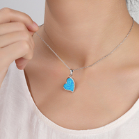 Premium argent 925 Vintage bijoux femmes opale pendentif éblouissant artisanal coeur Design fiançailles mariage cadeau fête