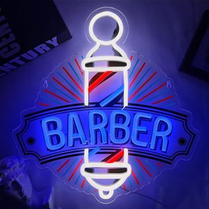 Enseigne néon BARBER, motif classique de salon de coiffure, lumière LED acrylique néon, enseigne publicitaire pour salon de coiffure, décoration de devanture de magasin - Product Image 2