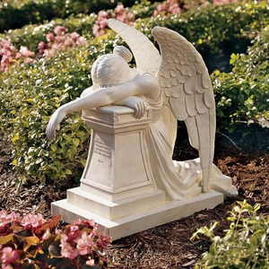 Estatua <span class=keywords><strong>de</strong></span> Ángel <span class=keywords><strong>de</strong></span> Mármol Antigua <span class=keywords><strong>de</strong></span> Tamaño Real para Cementerio - Product Image 3