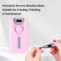 Machine à polir les ongles portable, couleur personnalisée, 30000 tr/min, vitesse réglable, faible bruit, écran LCD, marche avant/arrière, clip ceinture pour vendeur en ligne