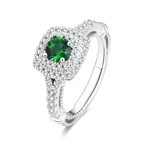 Factory Wholesale Certified 925 Sterling Silver Rings Elegant Emerald Diamonds Rings Price In Pakistan
