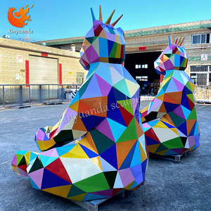 Tùy Chỉnh Trong Nhà FRP Sợi Thủy Tinh Gấu Điêu Khắc Hình Học Phim Hoạt Hình Động Vật Cửa Đầu Sàn Đấm Trong Đồ Trang Trí Cho Nhựa Thủ Công Mỹ Nghệ - Product Image 4