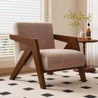 Mid-Century Richard Stuhl, Designer Massivholz Akzentstuhl, Nordisch-Französischer Retro-Sessel für Wohnzimmer