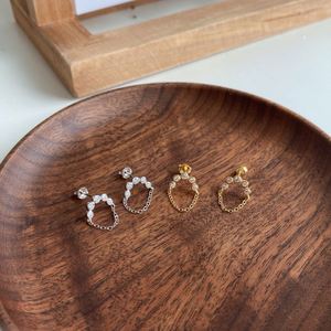Dylam 925 Sterling <b>Silver</b> Five Zircons U Shaped <b>Stud</b> <b>Earrings</b> for Women <b>Studs</b> Chain Tassel Piercing <b>Earring</b> 18K Gold - Product Image 3