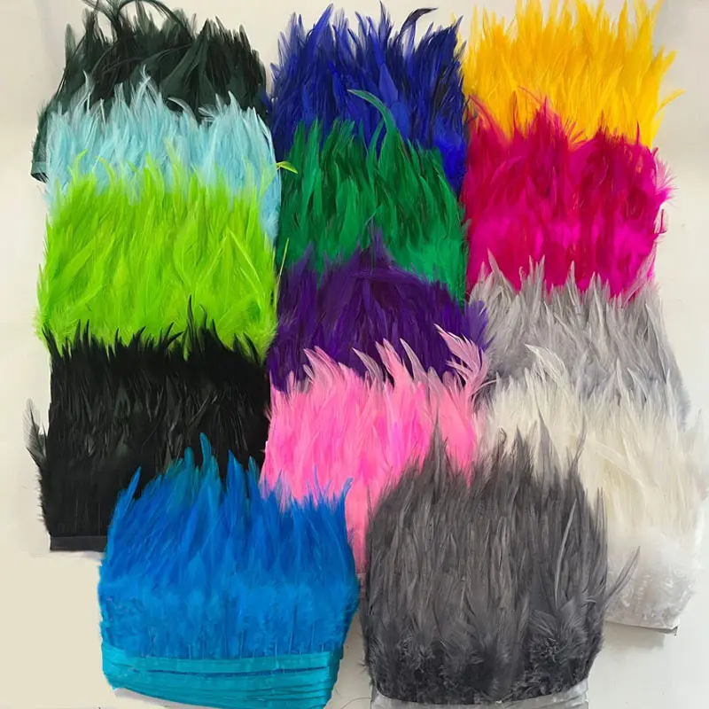 10-15 cm colorful rooster feathers trim for clothing accessories wedding party dressing and hat decoration