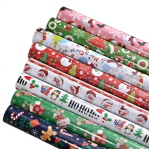 Papel de Regalo Navideño de Papel Reciclado y Reutilizable, Venta al por Mayor de Fábrica, 50x70cm, de una Sola Cara, Alta Calidad, Decorativo - Product Image 3