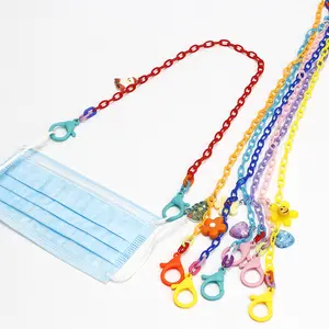 Ins نمط شعبية الاطفال الملونة MaskNecklace المضادة للانزلاق سلسلة من البلاستيك MaskStraps