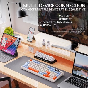 Clavier mécanique sans fil Bluetooth double mode avec touches PBT sphériques, écran d'affichage et bouton rotatif pour le gaming - Product Image 5