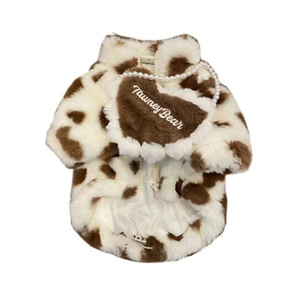 Manteau de fourrure chaud épaissi d'hiver de haute qualité avec logo personnalisé pour petits chiens pour Schnauzer <span class=keywords><strong>bouledogue</strong></span> français vêtements de célébrité pour animaux de compagnie - Product Image 5