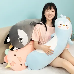 New Animals Sleeping Plush Pillow 75 CM Soft Stuffed Penguin/Cat/Dinosaur/Unicorn Plushie For Kid's or Girl's Gifts