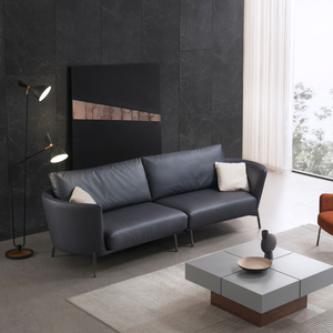 Sofá de cuero de nobuk con tapicería, mueble lujoso y exclusivo para sala de estar, color Naranja - Product Image 2