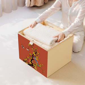 Boîte de <span class=keywords><strong>rangement</strong></span> rectangulaire pliable moderne et simple en tissu non tissé pour vêtements et jouets, 60L, modèle XY-003 - Product Image 3