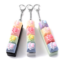 High Quality Wholesale Cute Backpack Accessories Keycap Key Chain Fidget Clicker Keychain Decompression Toy Cat's Claws Keypad