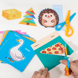 <span class=keywords><strong>Jeux</strong></span> de découpe de papier amusants Montessori, livre de <span class=keywords><strong>dessin</strong></span>, cartes d'appariement, jouets éducatifs d'intelligence pour enfants, garçons et filles - Product Image 6