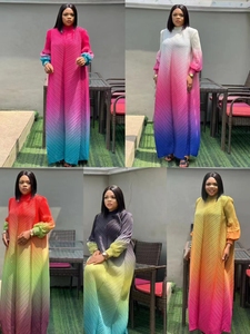 <span class=keywords><strong>Outlet</strong></span> di Fabbrica Ultimo Nuovo Stile Abiti Lunghi Casual da Donna <span class=keywords><strong>Taglie</strong></span> <span class=keywords><strong>Forti</strong></span> con Maniche Lunghe Plissettate - Product Image 6