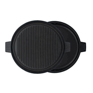 แผ่นเหล็กย่างบาร์บีคิวทรงกลมแบบพลิกกลับได้พร้อมด้ามจับแบบสัมผัสเย็นที่ถอดออกได้ - Product Image 6