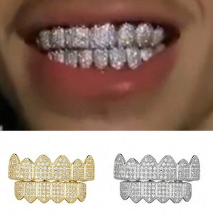 Grillz dentaire Hip Hop en forme de pyramide, micro-inserts en cuivre, décorations de fête, grillz raffinés - Product Image 4