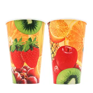 Craft Paper Cold Drink Cups Disposable 3oz 4oz 9oz 10oz Sizes for Tea Water Coffee Ice Cream Stamp Vanishing Print Features
