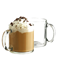 Usine En Gros Sublimation Logo Personnalisé Imprimé Blancs Tasse En Verre Thé Au Lait Tasse À Café Avec Poignée Transfert De Revêtement Thermique De Chaleur
