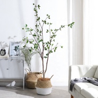 Arbre de camélia artificiel 160-210 cm, plante verte en pot artificielle pour la décoration intérieure et extérieure