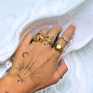 Fashion <b>Rings</b> Starfish Open Design Stainless Steel 18k Gold Color Unisex Gift Jewelry - Product Image 1