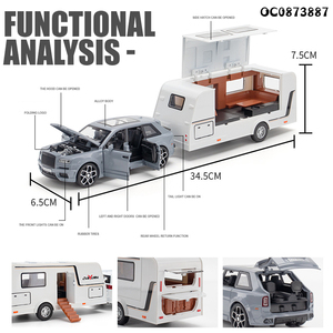 1:32 Caravan Diecast modèle de véhicule tirer vers l'arrière voitures <span class=keywords><strong>jouet</strong></span> ensemble enfants <span class=keywords><strong>avec</strong></span> son léger - Product Image 3