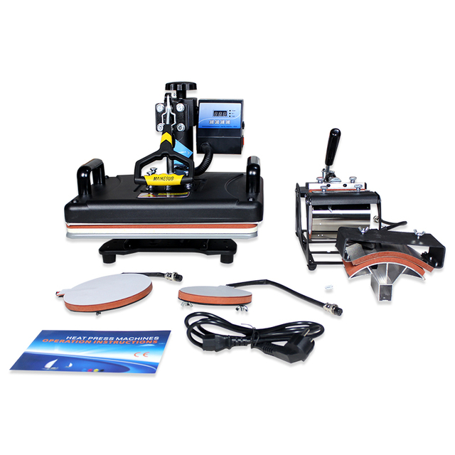 Maikesub 5IN1 Heat Press Sublimation Transfer Machine New Dual Digital Display DTF Printer