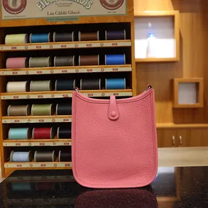 Handmade Custom Mini H- Letter Hollowed Bucket Bag Fashionable Versatile 1 Shoulder Crossbody Women's Satchel Genuine Leather