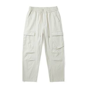 <span class=keywords><strong>Pantalon</strong></span> décontracté pour homme printemps-automne, tendance américaine, coupe droite, style rétro, joker, jambe large, cordon de serrage, plissé, 100% coton, léger - Product Image 1