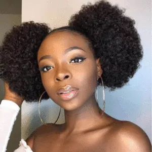 6 "capelli sintetici corti panino con coulisse coda di cavallo Afro Puff Chignon pezzi di capelli per le donne ricci crespi Updo Clip estensione dei capelli