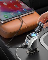 BUVAYE Hochleistungs-Auto ladegerät Pd3.1 Qc3.0 2USB 1Typ C Tragbares schwarzes schnelles Handy-Ladegerät DC-Kabel