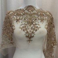 Dentelle à paillettes, dentelle à broderies perlées, dentelle décorative ethnique, décorations de mariage pour la conception de vêtements, vente chaude