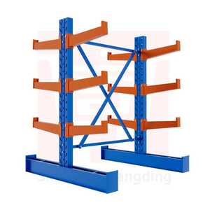Heavy Duty Steel Cantilever Storage Racks Double-Sided Storage <strong>Shelf</strong> <strong>Warehouse</strong> 4 Layers <strong>Metal</strong> Cantilever Racking - Product Image 1