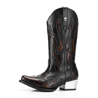 Bottes noires gothiques punk Y2k CHENO pour femmes, bottes de cow-boy modernes pour femmes et cow-girls
