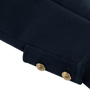 Veste en laine 100% pour homme, bleu foncé vintage, col montant, simple boutonnage, uniforme d'hiver - Product Image 6