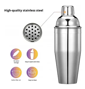 Shaker à cocktails personnalisé avec logo en acier inoxydable, trois étages, 250/350/550/750 ml, style européen minimaliste moderne - Product Image 2