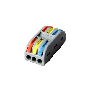 Hord-conector de cableado de conexión rápida de color seguro, aislamiento de excelente calidad, con tres orificios a tope (SPL-3)
