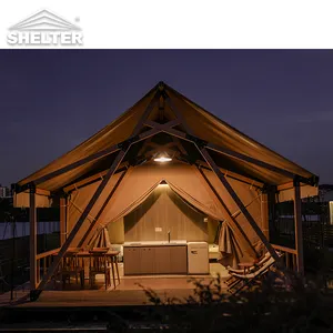 Canton Fair Outdoor Hotel Tent Waterproof Tiendas De Tentes Tendas Tenten Safari Zelte Canvas Luxury Glamping Tents