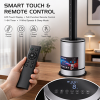 Ventilateur tour sans pales PTC avec contrôle Wi-Fi, purificateur d'air à filtre HEPA lavable, télécommande, minuterie et arrêt automatique en cas de renversement pour la maison