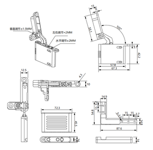 Zinc Air Hinge 42x58mm 25kg Closet Big Door Kitchen Hardware Hydraulic Bathroom Concealed Bld-ah01 180 Degree Opening Full - Product Image 4