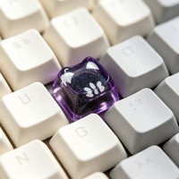 Custom Epoxy Resin Cat Shape Jelly Keycaps Black/Blue/Pink Single ESC Keycaps for Fidget Toy and Mx Switch Mechanical Keyboard