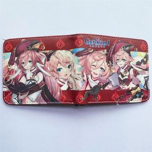 Yuanshen – <span class=keywords><strong>portefeuille</strong></span> en cuir pu avec personnage de dessin animé, sac à cartes pliable court pour garçon et fille, porte-monnaie - Product Image 4