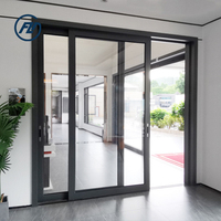 Puerta corredera de aluminio para Exterior, puerta de entrada de vidrio, sin marco, térmica, rota